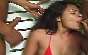 Amazing fucking trio outdoors