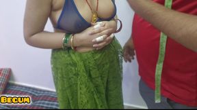 Tailor Taking Measurements of Alisha Bhabhi with His Fingers