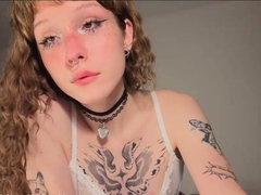 Tattooed Alt Girl Teases in Lingerie Webcam Show Part 6
