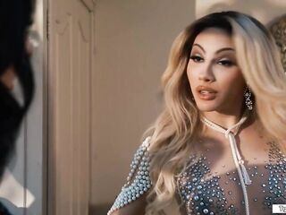 Busty latin tgirl fairy Ariel Demure pops out of a diamond