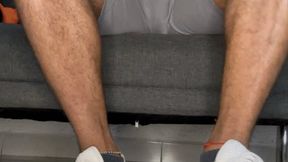 Gay Athlete Strips Off Socks and Sneakers with Verbal Tease