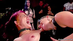 Redhead Spanked At Orgy Party