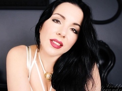 Brunette solo darling masturbating at home