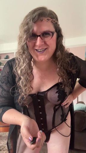 TransMILF domme fucks t-girl at her first play party POV