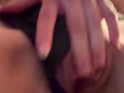 Horny trans twink strokes his cock and fingers his pussy