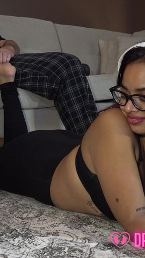 Shelby's Accidental Footjob - (dreamgirls in Socks)