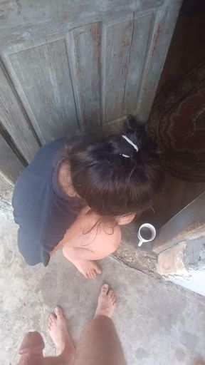 Early in the morning I drink coffee, smoke and suck and swallow it