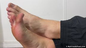 Clay T Displays His Size 13 Feet And Muscular Body