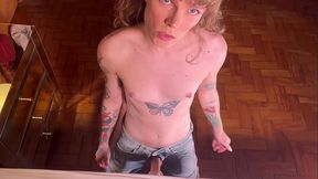 Fleshlight Masturbation Wearing Only A Jeans