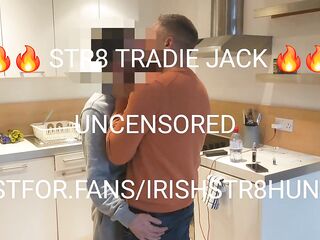 Straight Tradie Sitting on daddys lap