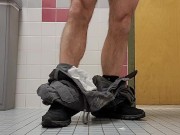 MUSCLE BEAR FLEXING QUADS IN RED BOXER BREIFS