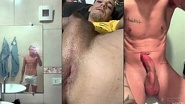 Novinho branquinho dotado gozando muito
