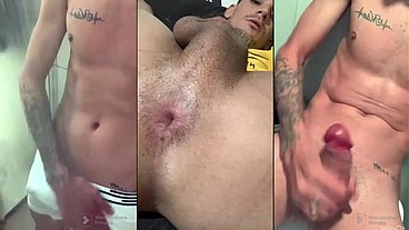 Novinho branquinho dotado gozando muito