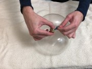 Condom Balloon Sex Toy Tutorial - Guy Moaning Loud While Cumming 4K