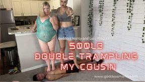 Goddess Marcy and Lucy Puddles in: 500 lbs double trampling my step-cousin Leo