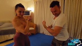 Wrestling and armwrestling _Dolly vs a tall man