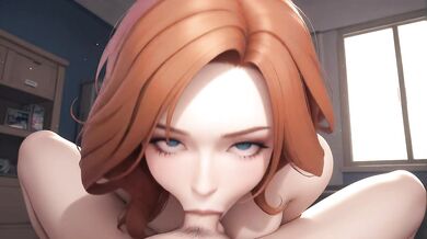 AI Generated - Messy Creampie Closeup Spread Pussy Redhead Passion
