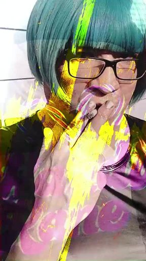 sexy sissy Brazilian Kandi pounds her ass PMV