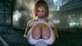 Hot 3D Busty Blonde Jiggling her Massive Natural Animated Tits