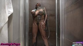 the kinky slut queen  dark dea  in horny wet fuck with the huge seahorse xl and her bull dark in the bathroom part.1 (darkdea for hankey stoys.com) - (extreme insertion-fetish-femdom-s