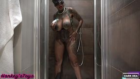 the kinky slut queen  dark dea  in horny wet fuck with the huge seahorse xl and her bull dark in the bathroom part.1 (darkdea for hankey stoys.com) - (extreme insertion-fetish-femdom-s