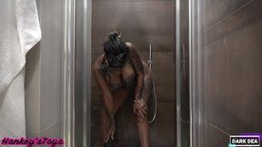 the kinky slut queen  dark dea  in horny wet fuck with the huge seahorse xl and her bull dark in the bathroom part.1 (darkdea for hankey stoys.com) - (extreme insertion-fetish-femdom-s