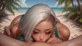 the second she bent over in that green swimsuit, i knew the tropical resort was about to get a lot dirtier.[ai]