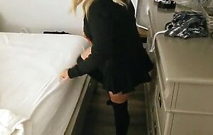 Amateur wife in black nylons and crotchless panties wants to play littlefeet35