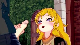 Yang Xiao Long gets mouth fucked before swallowing a load of cum - RWBY Hentai
