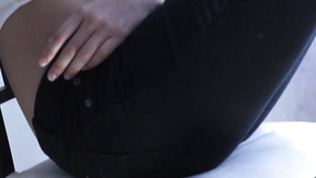 Slim Noma plays with her trimmed muff