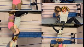 Mixed wrestling Piledrivers, choking and domination
