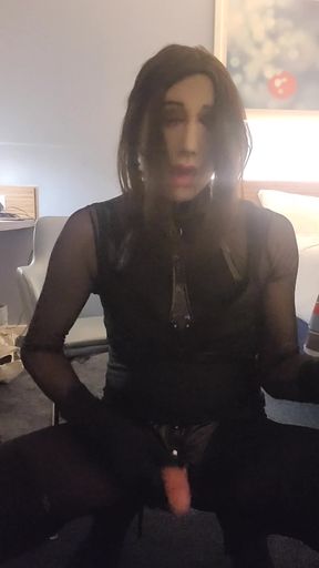 masked tranny slut cumming