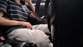 Masturbation in the car after work after a business trip