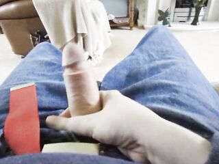 Masturbating in my jeans, people expected home any second, alomst caught