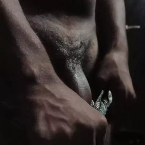 Big black boy desi cock hand job with oiled