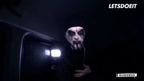 Sluts Lena Nitro & Lullu Gun Fucked By Masked Guys On Halloween LETSDOEIT