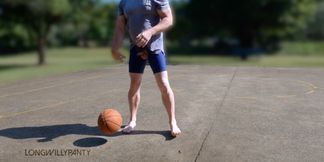 Playing basketball on a public court with my cock on display