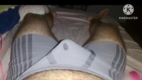 Solo Mastrubation with Two Vibrators with Cum in Underwear