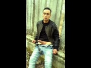 Thick cock quick jerked off at public