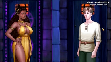 Green orc woman takes stranger's cock through dungeon glory hole in animated 3D cartoon porn