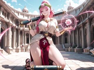 Golden-haired Queen! Intimate Morning Reading in the Roman Court, Silk Nylons Crossed, Forbidden Lip Touch!