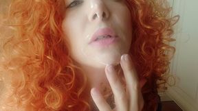 the beautiful redhead is irresistible and loves to be splashed in the face