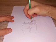 Drawing a beutiful female ass
