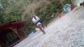 Shameful Japanese Slut Gets Public Enema in Woods Forest