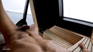 Fucking a stranger in the public sauna risk almost caught