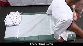 Shy teen redhead gets impregnated by perv doctor in clinic