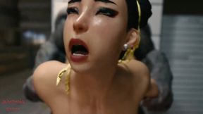 Big Booty Chun-Li Moans Over Akuma's Dick [Street Fighter Animation]