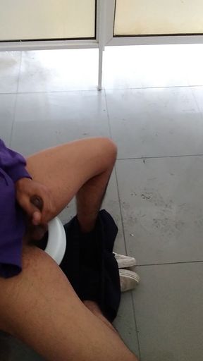 Masturbation in a Naturgy Bathroom