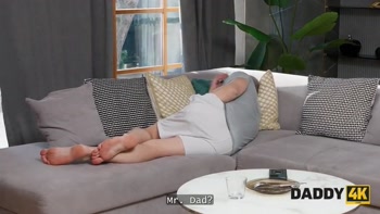 DADDY4K. A Horny Housewife couldn't wait to fuck her Husband, so she fucked his Daddy