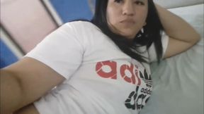 POV masturbation of monera to her big pussy until she reaches a delicious orgasm